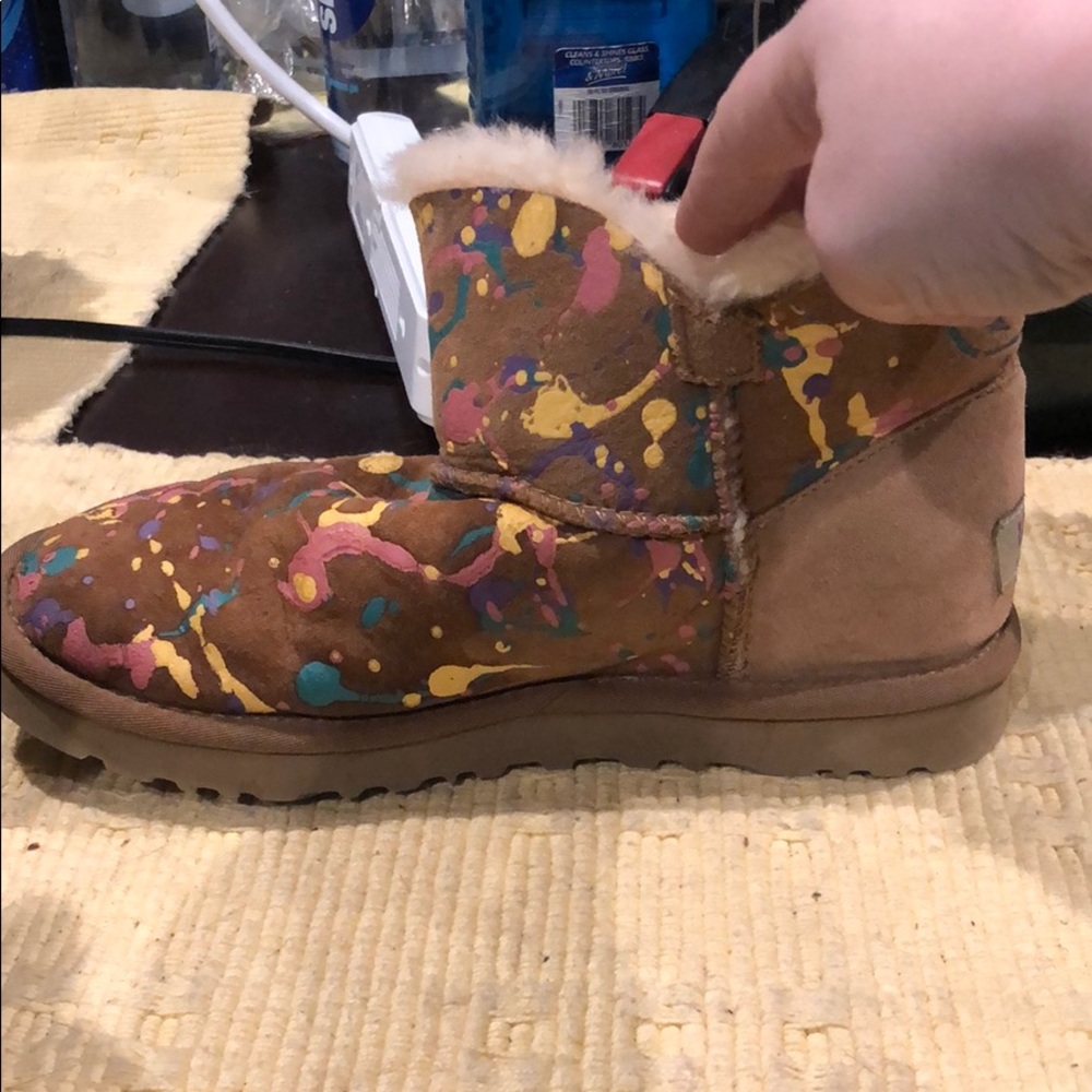 Ugg Mini Paint Splatter Bailey Button Boots - image 4